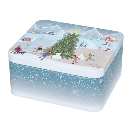 Boite à Biscuits de Noël Rectangulaire Petite - Boite à Bredele