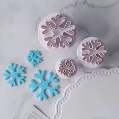 Emporte-pièces Poussoir Flocon de Neige - lot de 3