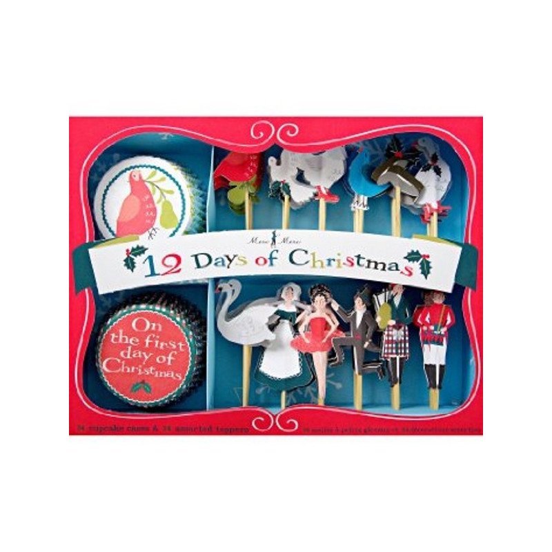 Assortiment Caissettes et décors Cupcakes Comptine de Noël
